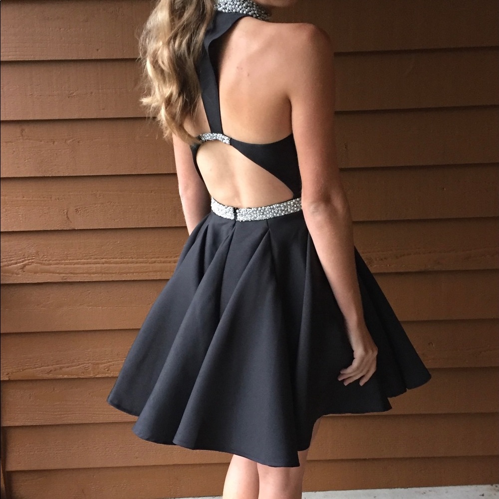 Rachel Allan black dress